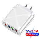 ABS Charger 4 USB Ports Portable Travel Convenience Phone Fast Charge Equipment