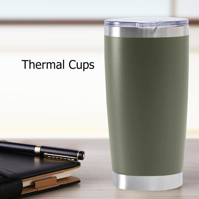 Thermal Car Cup Stainless Tea Coffee Vacuum Insulated Bottle (Army Green) Newly