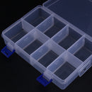 8x Adjustable Clear Storage Box Plastic Jewelry Display Container Office