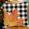 Fall Pumpkin Pillow Covers Linen Cushion Buffalo Plaid Pumpkin Pillow Cover