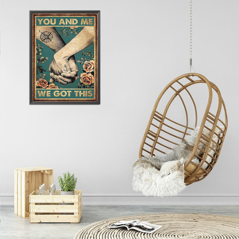 Full Embroidery Hand in Hand Printed Cross Stitch 11CT 3 Strand Cotton Kit