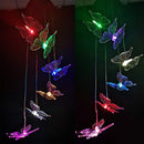 LED Solar Wind Chime Butterfly Light Color Changing IP65 Hanging Lamp (C) Newly