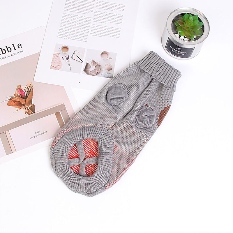 Dog Sweaters - Elk Pattern Turtleneck Pet Knitwear for Small Medium Dogs Cats