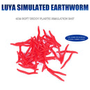 50pcs Red Worm Soft Lure Earthworm Shrimp Bass Fishing Bait (4cm Dark Red) Newly