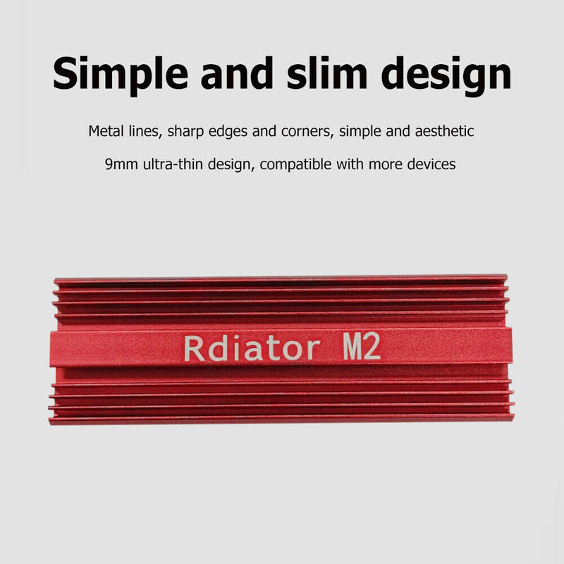 Solid State Hard Drive NVME Heat Sink Hard Disk Aluminum Radiator (Red) Newly