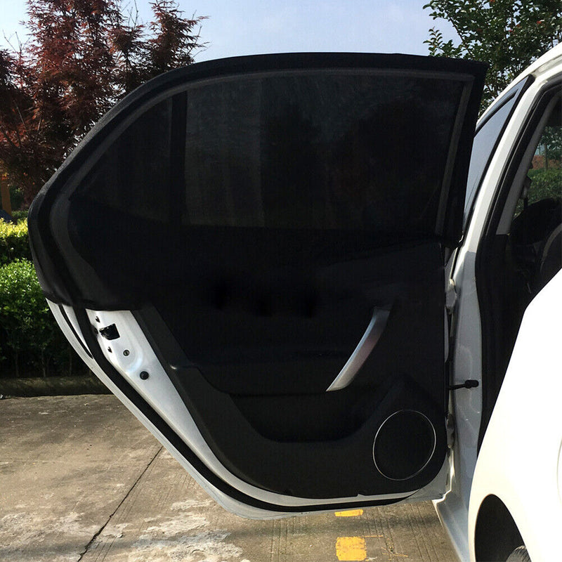 2pcs UV Protection Car Front Rear Side Window Sun Shade Anti-mosquito Net