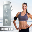 500ml Sports Water Bottle Gradient Frosted Portable Drinking Cup (Grey) Newly