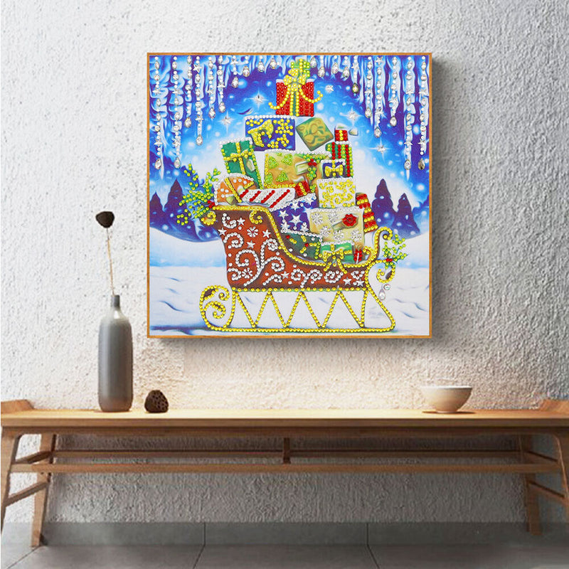 5D DIY Special Shaped Diamond Painting Sleigh Cross Stitch Mosaic Craft Kit