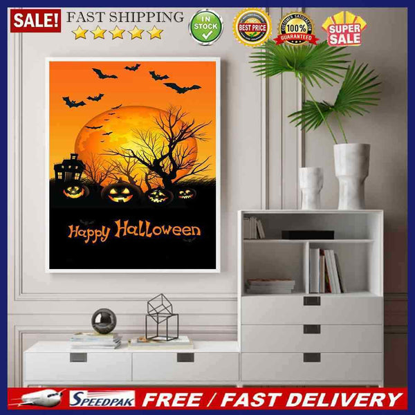 Halloween Pumpkin Bat Oil Paint By Numbers Kit Art Decor 40x50cm (B1602)