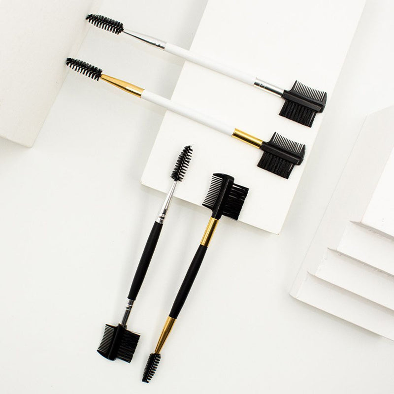 Dual Purpose Double Head Eyebrow Comb Cosmetic Tools Makeup Brush Eyelash Curl