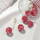 Fashion Sweet Pink Cherry Simulation Fruit Women Earrings Ear Drop Stud Cute Hot