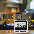 Digital Stopwatch Kitchen Countdown Timer Alarm Reminder Clock (Black)