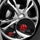 4pcs Dice Style Car Tire Wheel Tyre Caps Valve Stem Air Dust Covers Red Aluminum