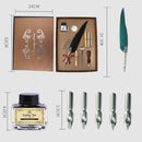 Retro Calligraphy Fountain Pens Set Feather Dip Writing Ink Pen Stationery