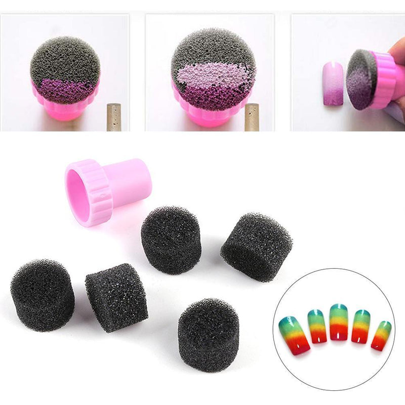 Sponge Seal Block Nail Files Set Manicure Tool Gradient Color Nail Paint