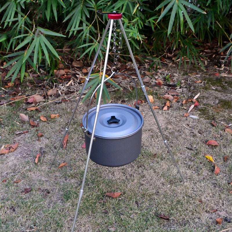 Picnic Cooking Pot Hook Holder Aluminum Alloy Outdoor Campfire Camping Tripod