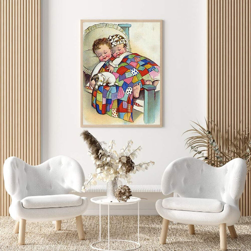 Handmade Sleeping Baby 5D DIY Full Round Drill Drawing Kit Diamond Painting Gift