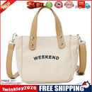 Letter Print Shoulder Satchel Handbags Canvas Women Crossbody Bags (White)