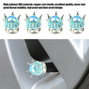 4pcs Universal Crown Car Tyre Valve Caps Dustproof Valve Cover Cap (Blue)