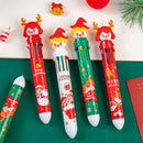 Home Decor Gingerbread Man Ten Color Pen Christmas Ballpoint Pen Stationery