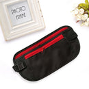 Anti-Theft Invisible Fanny Pack ID Card Key Phone Holder Pouch (Black Red)