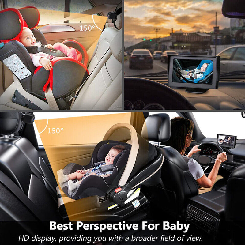Baby Car Mirror Infant Rear Display View Camera 4.3 Inch Folding Display Screen