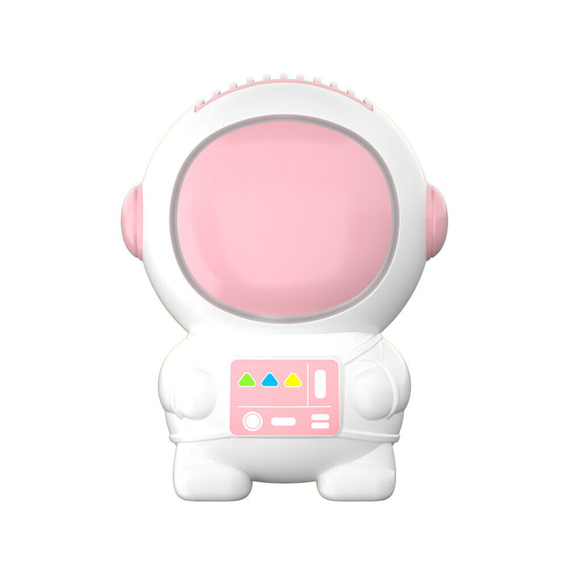 Mini Electric Fan Cute Astronaut Bladeless Spaceman Neck Air Cooler (Pink)