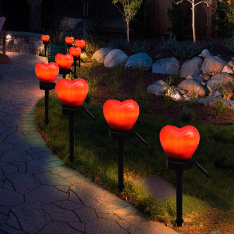 Solar Streetlight Outdoor Lawn Garden Path Yard Love LED Stake Lamp (Red) Newly