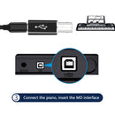USB Type C to USB B Adapter for Printer MIDI Controller (Black Straight)