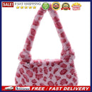 Women Plush Money Purse Retro Animal Pattern Underarm Handbag Plush Shoulder Bag