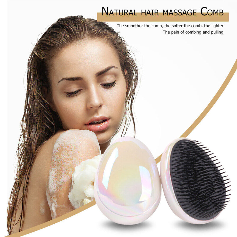 Detangling Soft Egg Round Comb Anti Static Straightening Hair Brush Salon Too