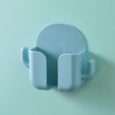 Wall Mounted Organizer Storage Box Hooks Phone Remote Control (Light Green)
