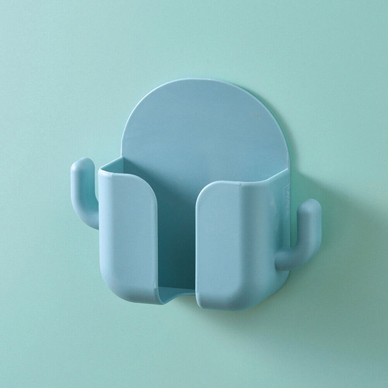 Wall Mounted Organizer Storage Box Hooks Phone Remote Control (Light Green)