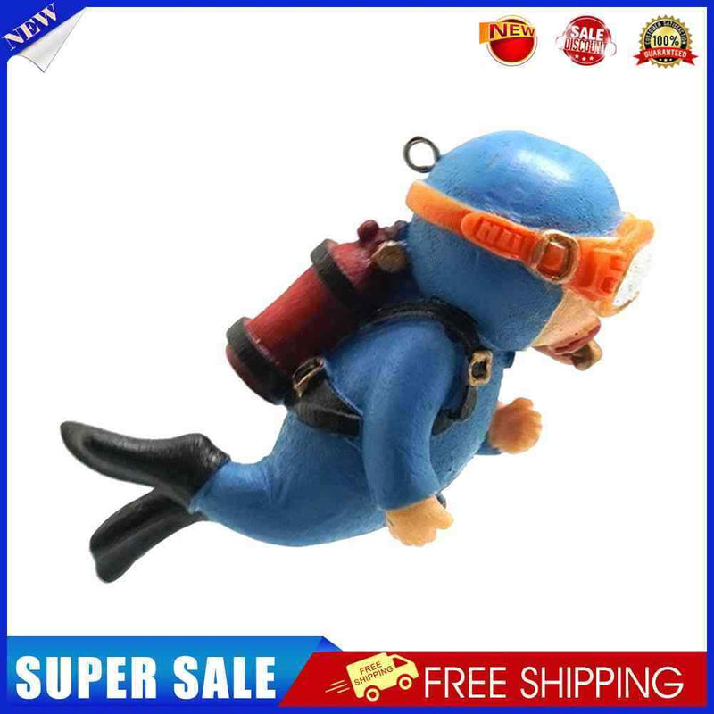 Diver Fish Tank Underwater Ornaments Aquarium Landscape Decoration (Blue)
