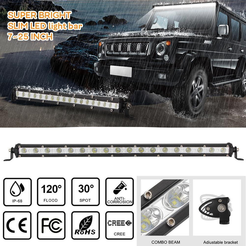 Generic 20"" 54W LED Work Light Bar Flood Spot Combo Beam Offroad Fah