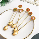 Steel Teaspoons Tableware Stirring Spoon Coffee Spoons Dessert Cutlery Set