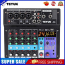 Mixer Sound Mixing Console USB Soundcard DJ Audio 48V Power (6 Channel EU)