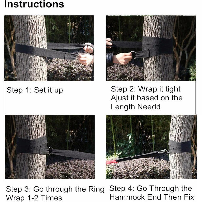 Hammock Tie Rope Outdoor Camping Travel Nylon Hanging Swing Strap Belt