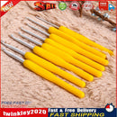 8 sizes Soft Plastic Handle Home Aluminum Crochet Knit Hook Needle Yellow Newly