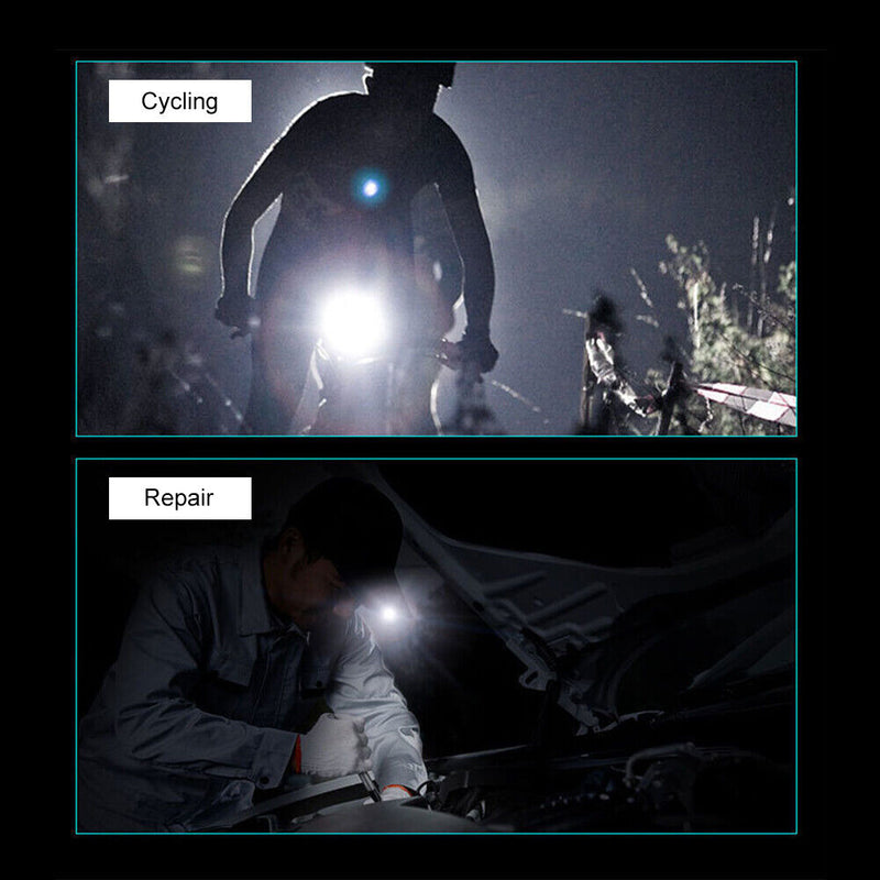 LED Smart Wave Sensor Headlamp Waterproof 200lm Clip-on Baseball Cap Head Torch