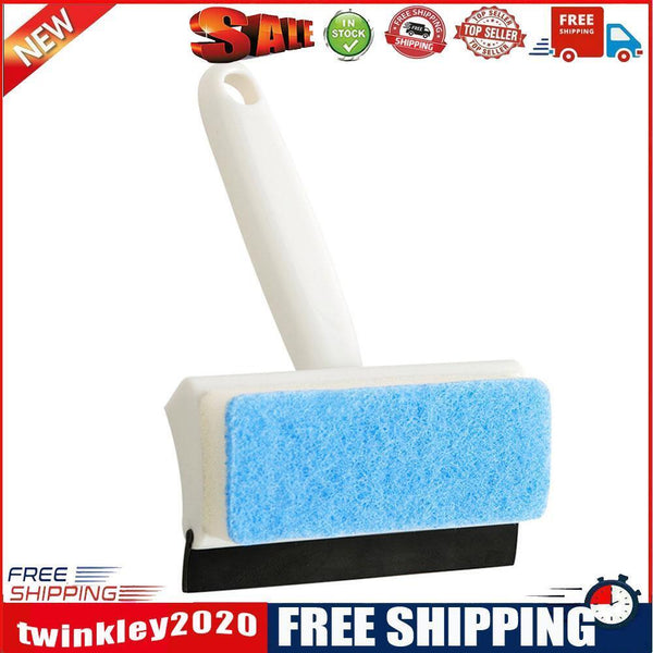 Double Sided Glass Wiper Scraper Window Cleaning Brush Bathroom Sponge Wipe