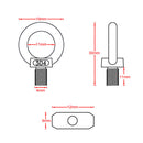 2pcs Lifting Eye Nut Fastener 304 Stainless Steel for Boat Caravan Camper A