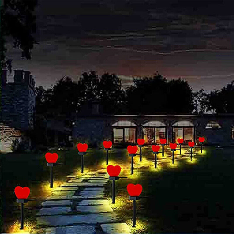 Solar Streetlight Outdoor Lawn Garden Path Yard Love LED Stake Lamp (Red) Newly