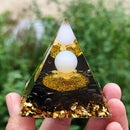 Crystal Orgone Pyramid Healing Reiki Chakra Stones Orgonite Pyramid 6cm (E)