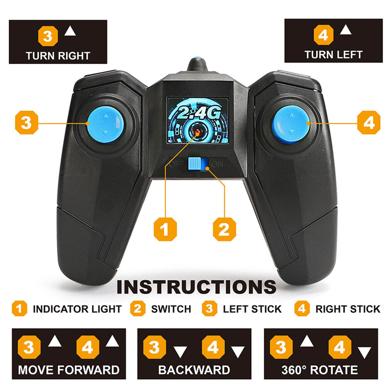 #A 2 in 1 RC Stunt Cars 2 Sided 360 Degrees Tumbling Rotating 4WD 2.4GHz Vehicle