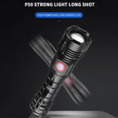 Rechargeable LED Flashlight USB Torch Waterproof Zoom Camping Outdoor Handheld Lamp