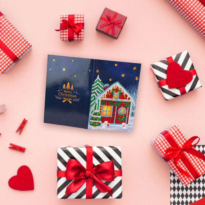 DIY Diamond Painting Greeting Card Mosaic Santa Claus Christmas Postcards Decor