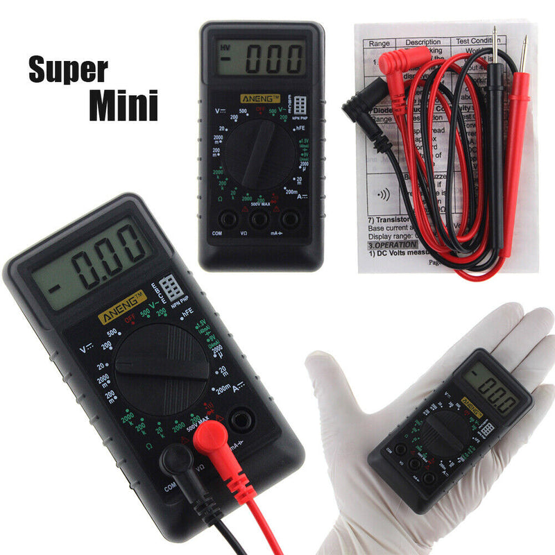 Mini Pocket DMM Digital Multi Meter OHM Test Voltmeter Ammeter with Buzzer