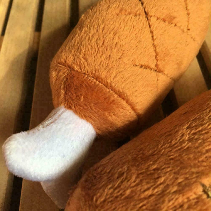 Pet Dog Puppy Toys Chicken Legs Design Small Dogs Chew Toys Sound Plush Squ D5H4