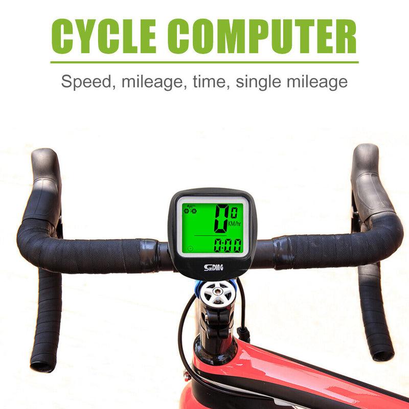 SUNDING MTB Bike Wired Speedometer Cycling Bicycle Digital LCD Computer Newly
